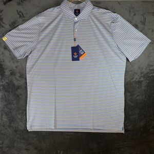 Mens XXL Donald Ross Sport Polo Azure Honey White NWT Oliver SP131-224 UPF 50